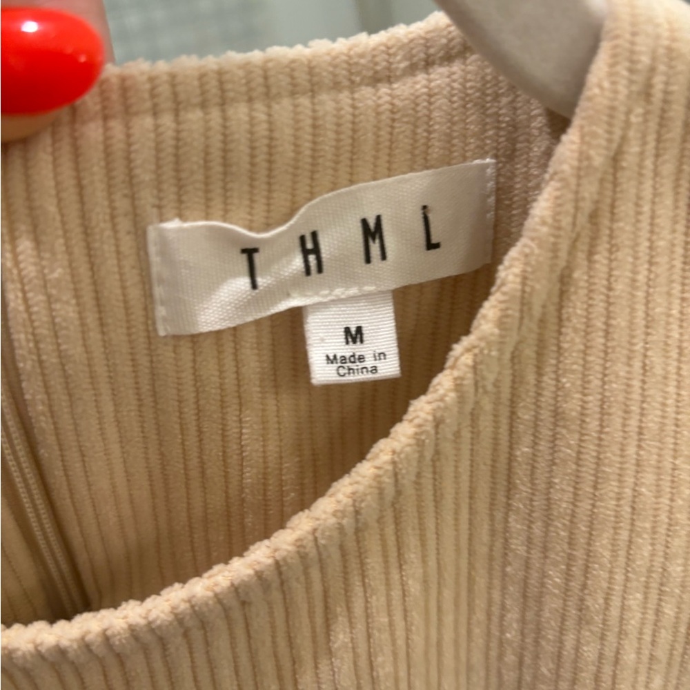 THML Ribbed Cream Dress - Picture 4 of 4